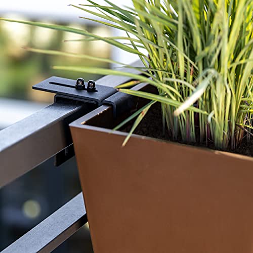 Veradek Pure Series Railing Planter - Tapered Window Box with Bracket - color: Espresso, size: 36 inch - 2 Pack