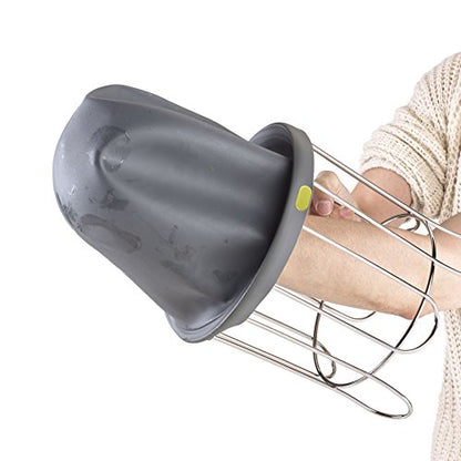 Polder Kitchen Composter-Flexible Silicone Bucket inverts for Emptying and Cleaning - no Need to Touch Contents- Adjustable lid for Ventilation & Airflow Control, Gray/Green