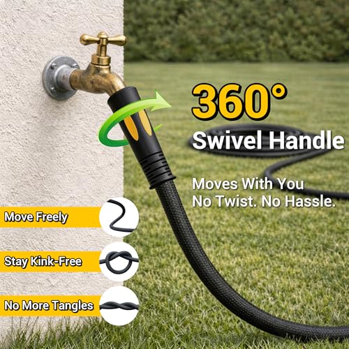 TheFitLife 75 FT Garden Hose, Heavy Duty, Lightweight, Kink-Free, Flexible - size: 75ft