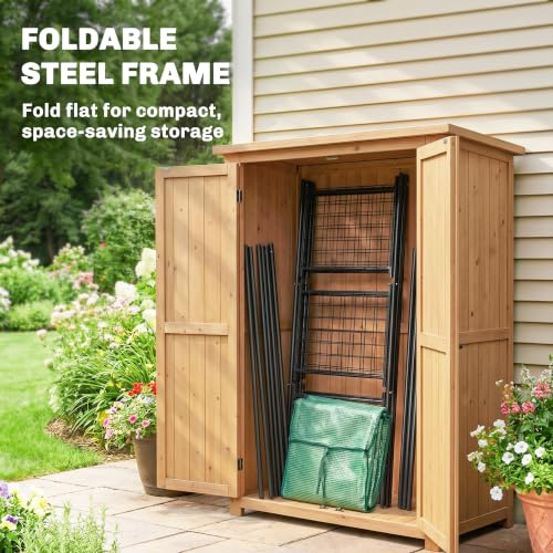 Outsunny 4.7' x 2.3' x 6.2' Small Greenhouse, Foldable Frame, Green - color: Green