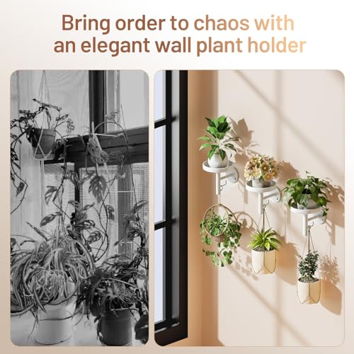 YUOROS 3 Pack Wall Planters for Indoor Plants (White) - color: White