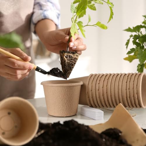 30 Pack 5" Biodegradable Peat Pots, Seed Starter with Drainage