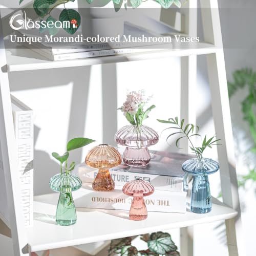 Glasseam Mushroom Plant Propagation Stations: 5 Pcs Glass Propagation Vases - color: Colorful, size: 5Pcs
