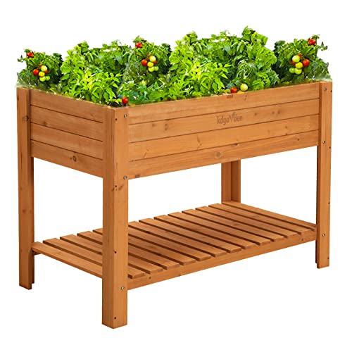 48"x24"x33" Large Raised Garden Beds Wood Elevated Planters Box with Legs - size: 48"x24"x33"