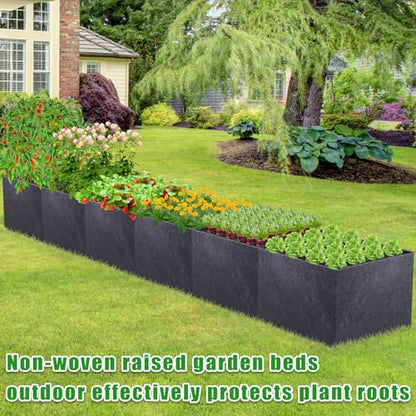 POILKMNI 12x2x1ft Fabric Raised Garden Bed - size: 12x2x1ft Rectangular