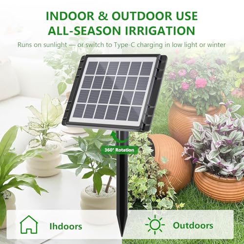 82FT Solar Drip Irrigation System Kit, Auto Watering for 30 Pots - size: 82FT Irrigation System-30 Pot