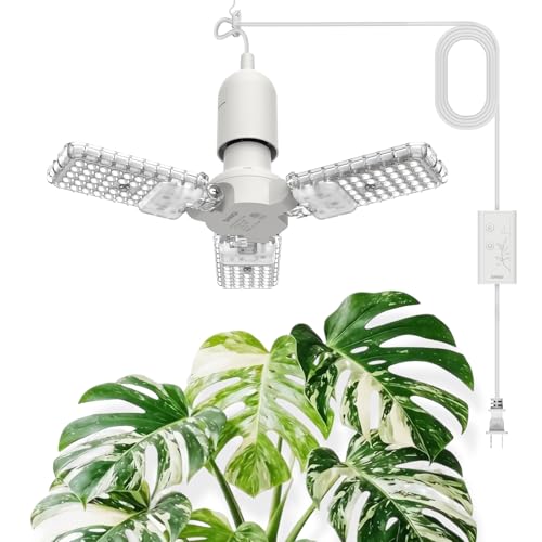 SANSI Hanging Grow Lights for Indoor Plants, Hanging Plant Light with Timer - size: Small