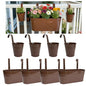 8 Pack Mixed Size Metal Fence Planters Set with Detachable Hooks, Chocolate - color: Chocolate, size: Oval*4 + Round*4