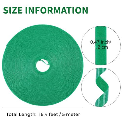 16.4 Feet Green Garden Tape Plant Ties 1/2'' Wide Garden Ties Plant Tape for Climbing Plants Reusable Gardening Plant Tape Support Strap for Flowers, Vines, Tomatoes Support Tape(16.4ft) - size: 16.4ft