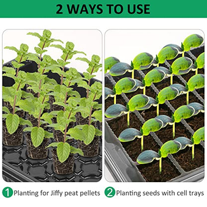 YAUNGEL XL Seed Starter Tray, 160 Cells, 4-Pack with Humidity Domes, Black - color: Black