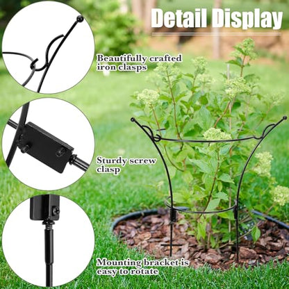2Pack Large Peony Cages and Supports,23.2x13.4in Grow-Through Support Rings