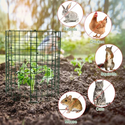 Unves 10 Set Plant Protectors from Animals, 12" x 12" Wire Plant Cages