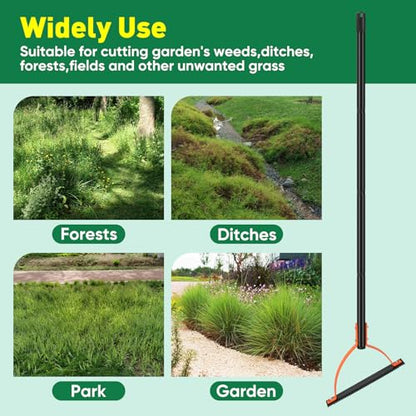 BlumWay 60 INCH Weed Grass Cutter, Double-Edged Serrated Sharp Steel Blade