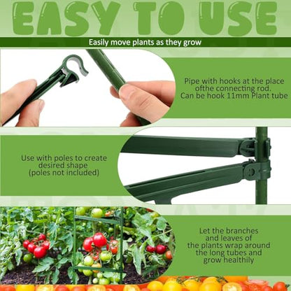 Threehoney 48 Pcs Garden Adjustable Stake Arms for Tomato Cage 10 to 14''