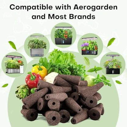 Ahopegarden 120 Pcs Seed Pod Kit for Aerogarden, Highly Breathable Hydroponics Replacement Pods Compatible with Most Indoor Hydroponic Systems,120 Grow Sponges & 120 Pod Labels - style: 120Pcs Hydroponic Pod kits