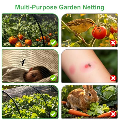 Patio Mosquito Netting, Black 9.8FT×29.5FT Garden Mesh Netting,Garden Mosquito Net for Plants,Fruits and Vegetables to Repel Flies,Insects & Birds,Mosquito Mesh Screen for Outdoor,Patio,Balcony - size: 9.8FT×29.5FT