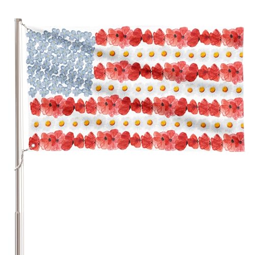 AVOIN colorlife Patriotic Memorial Day American House Flag 3x5 FT - size: House Size-36 x 60" (3 x 5 FT)