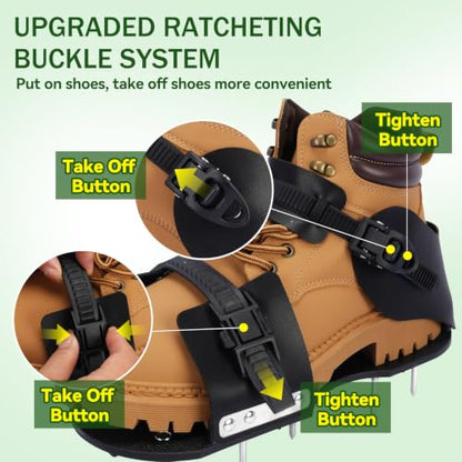 HFH Lawn Aerator Shoes with 1-3/4" Spikes, Wrench & Ratchet Buckles