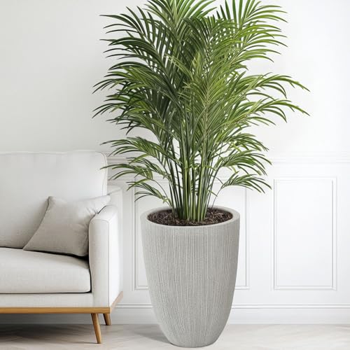 19" Mediterranean Resin Large Outdoor Planters Pot for Plants Flowers - color: 19"h-beige Fluted