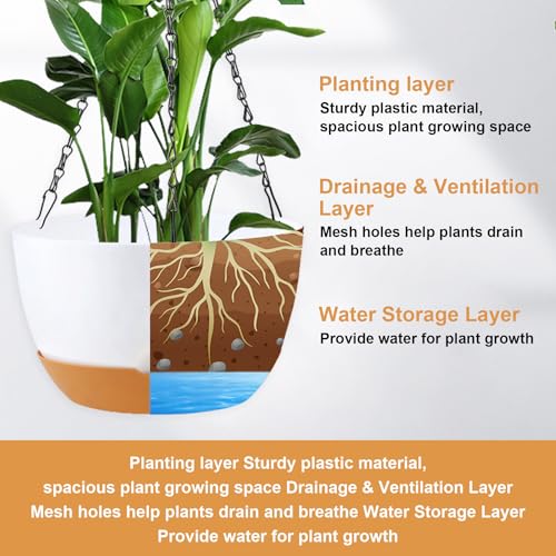 KPUVX Hanging Planters, 8/10/12 inch, 3 Pack, White - color: White, size: 8/10/12 inch