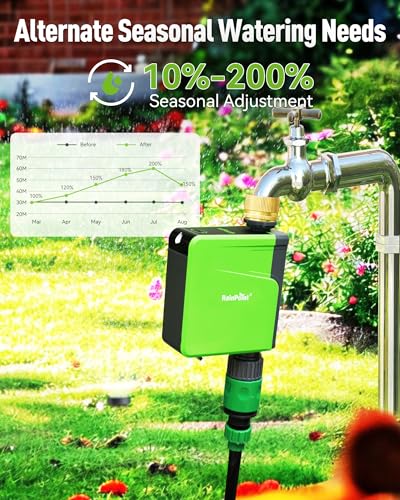RAINPOINT WiFi Hose Timer, Brass Inlet Smart Sprinkler Timer for Watering, WiFi Watering Timer for Garden Hose with Hub, APP & Voice Control, Automatic Irrigation System for Lawns and Yard