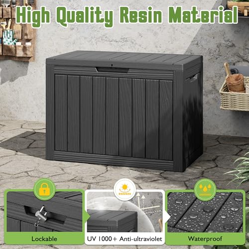 Outdoor Storage Deck Box (45 Gallon, Black)