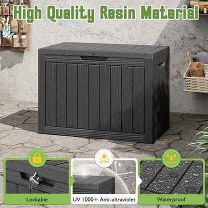 Outdoor Storage Deck Box (45 Gallon, Black)