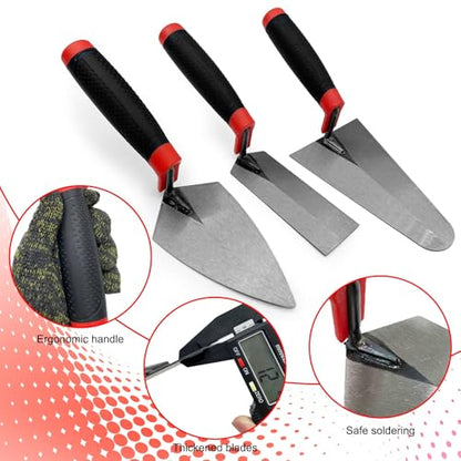 Masonry Tools 3pcs/Set, Bricklaying Hand Tools - size: Masonry Tool 3 Pcs