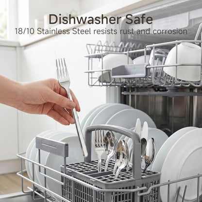 KINGSTONE 16-Piece 8-Inch Dinner Forks, 18/10 Stainless Steel Table Forks - size: 16