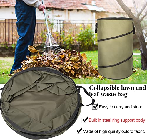 2 Pack 30 Gallon Collapsible Lawn and Leaf Bag Pop-Up Trash Can
