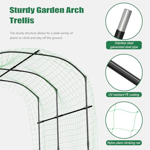 SUNYRISY Garden Arch Trellis for Climbing Plants Outdoor 87" x 71" x 75" - size: 87"H x 71"L x 75"W