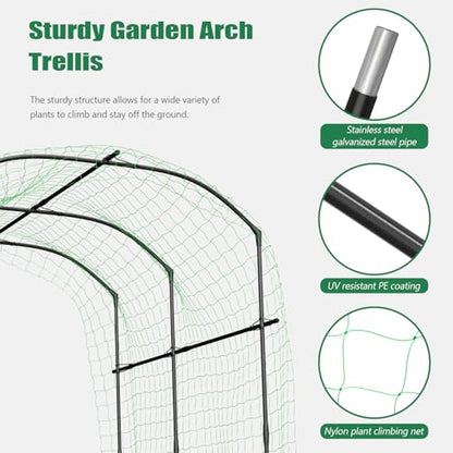 SUNYRISY Garden Arch Trellis for Climbing Plants Outdoor 87" x 71" x 75" - size: 87"H x 71"L x 75"W