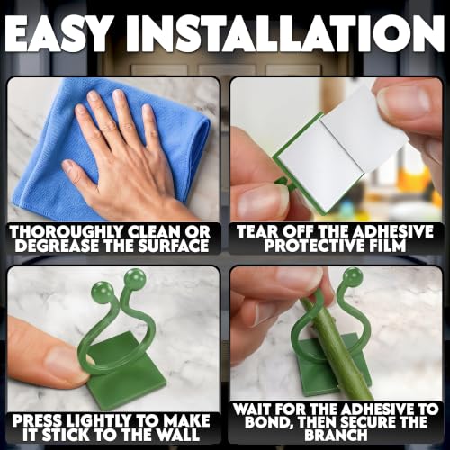 110 Pcs Self-Adhesive Climbing Plant Wall Clips for Vines (Green) - color: Green