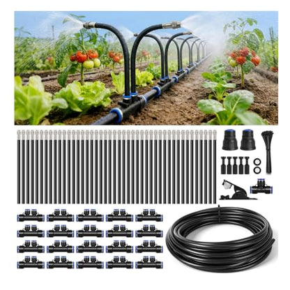 75FT High-Flow Irrigation System for Garden, 12mm Main Tubing, 40 Nozzles - size: 75Ft