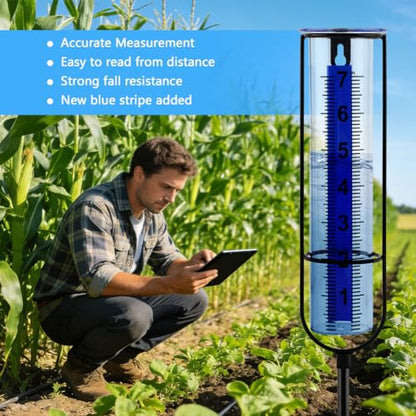 Rain Gauge Outdoor with Sponge Brush,Rain Water Meter for Yard