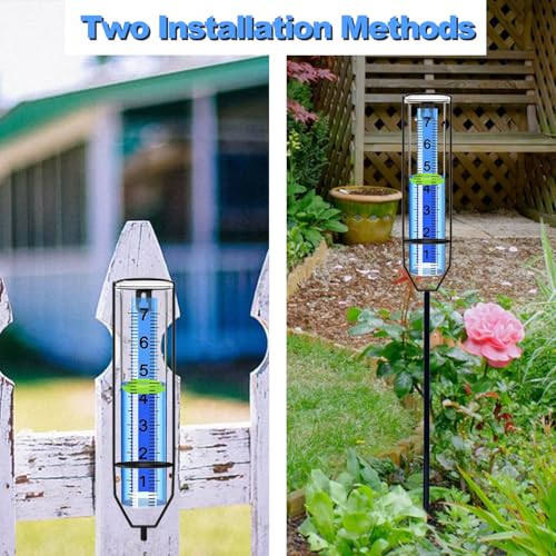 Rain Gauge Outdoor, Large Easy-Read Numbers with Floating Marker