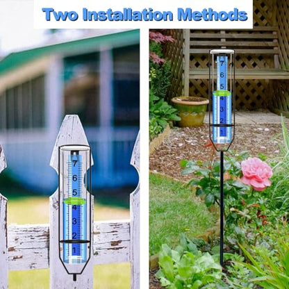 Rain Gauge Outdoor, Large Easy-Read Numbers with Floating Marker