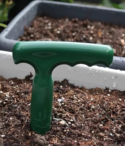 2 Pack Seed Planter Tool, 6.9" Dibber Garden Tool, Plastic Seed Dibbler for Planting, Bulb Digger Garden Planter with Handle for Sowing Seeds, Planting, Bulbs, Digging (Green, 2pcs per Pack)