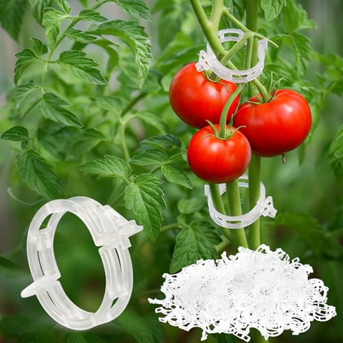 300PCS Plant Support Clips, Reusable Tomato Clips for Climbing Plants