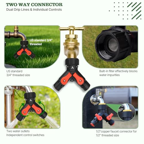 Anleolife 230FT Drip Irrigation System Kit, Complete Garden Watering System - style: 230FT All-Around Kit