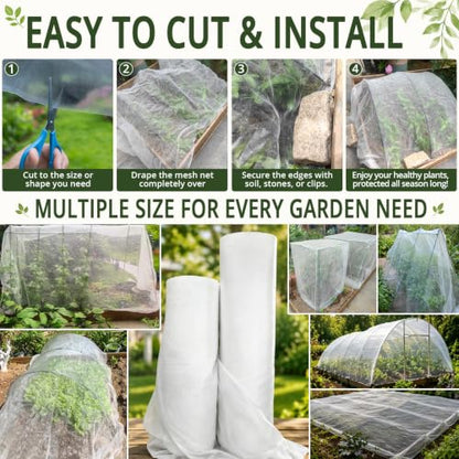 8x10Ft Ultra Fine 0.01 Inch Mesh Garden Netting Tiny Insect Protection - size: 8Ft x 10Ft