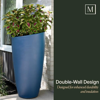Mayne Modesto 42in Tall Round Modern Planter, Black - color: Black, size: 42 Inch