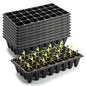 RooTrimmer 10 Pack 32 Cell Seed Starter Trays - Extra Deep 4.33" Plastic Nursery Trays, 20" x 10"，Fits Standard 1020 Flats - color: Black, size: 32 cells-10p
