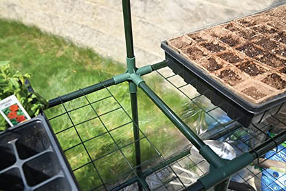 Miracle-Gro Walk-in Greenhouse, Removable Shelves, Transparent, 4'8" Square - size: 4'8" x 4'8" x 6'5" - Translucent