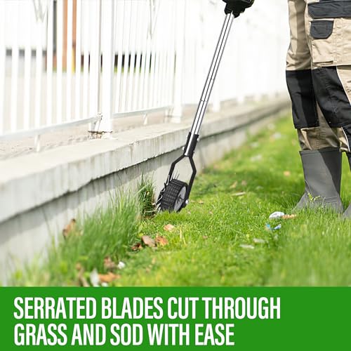 YEELOR Wheel Rotary Edger, Adjustable Length Lawn Edger - color: black