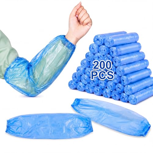 Yinder 200 Pcs Plastic Disposable Sleeves Arm Protectors Bulk - color: Blue