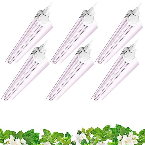 Barrina 2FT T8 LED Grow Light, Full Spectrum Plant Growing Lights, 6 Packs - color: Pinkish White, size: 2ft-6 Packs