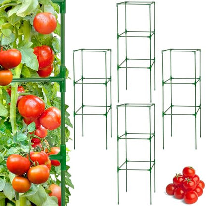PAMASE 45x14.5x14.5in Square Tomato Cage for Garden, 4 Pack - style: 4 Pack