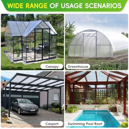 RITOLLO 6 Pack 4'FT x 2'FT x 0.24" in Polycarbonate Sheet for Greenhouse - size: 4'FT x 2'FT x 0.24" in