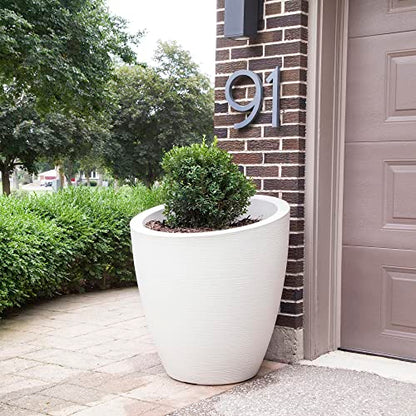 Mayne Modesto Polyethylene Resin 30" Round Planter in White - color: White, size: 30 Inch